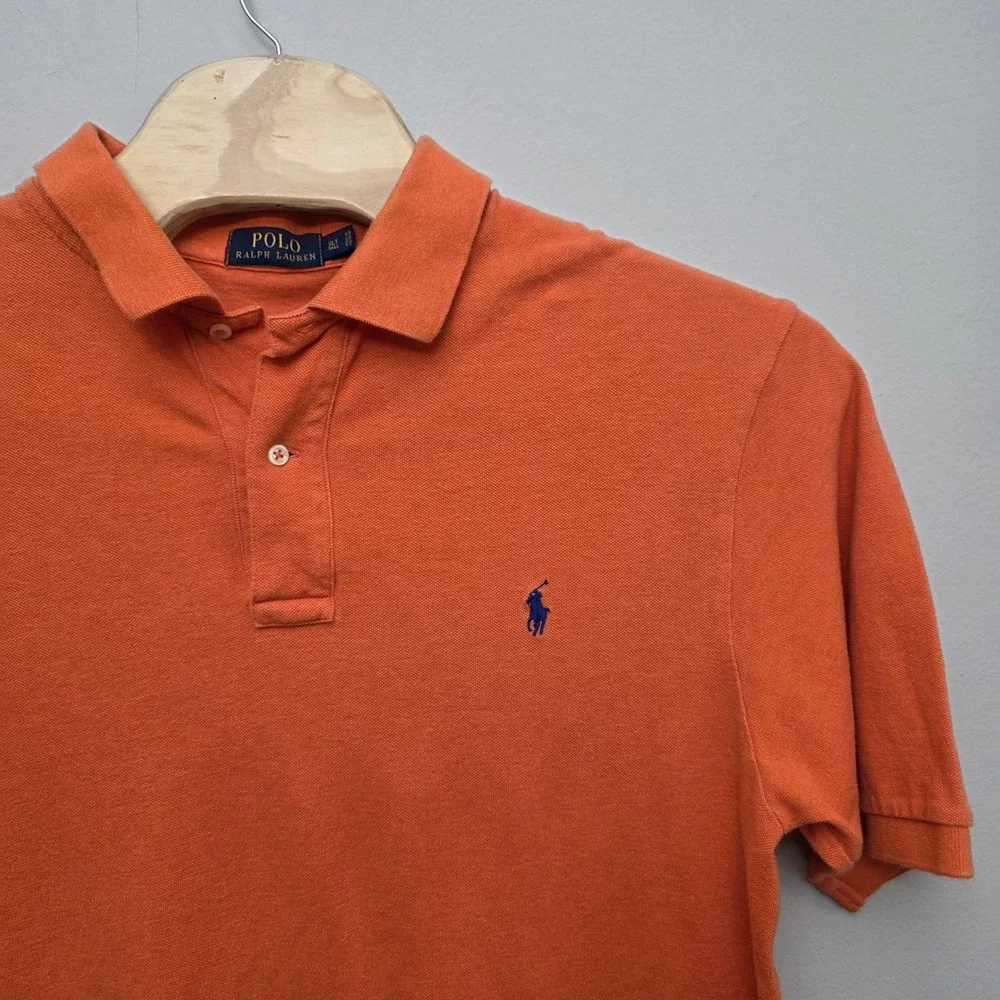 Polo Ralph Lauren Polo Shirt Mens XLT Orange Preppy Short Sleeve Cotton‎ Tall P